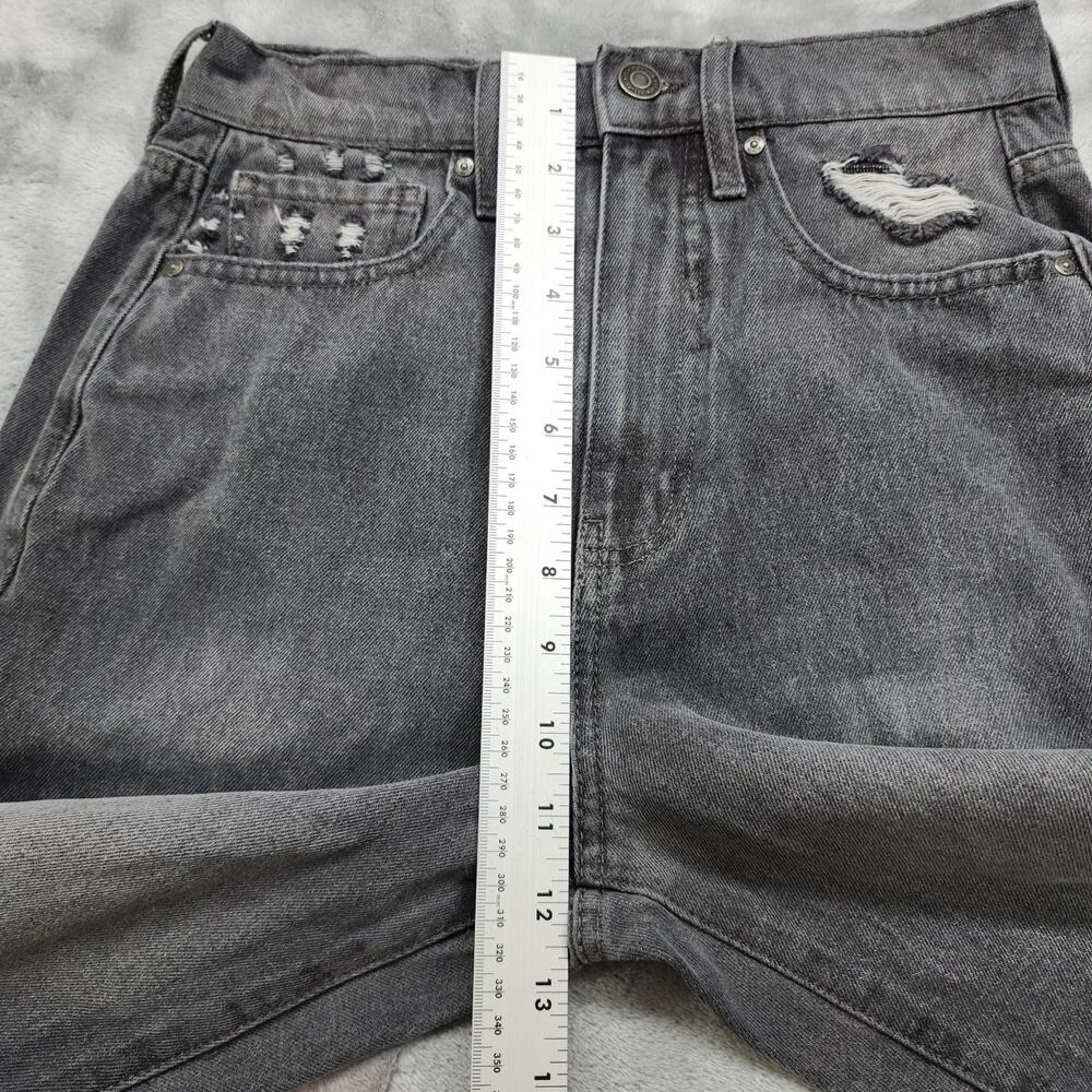 RSQ Jeans Womens Size 25 Gray 90s‎ Jean High Rise Tapered Leg Distressed Relaxed - Picture 10 of 13
